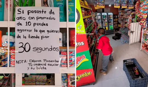 Los niños fueron los más felices al tomar lo que querían por 30 segundos. Foto: composición LR/@Abarrotes.Gael/TikTok Tienda en México