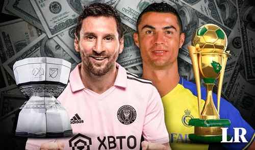 Lionel Messi y Cristiano Ronaldo juegan en Inter Miami y Al-Nassr desde este año. Foto: composición de Fabrizio Oviedo/GLR Lionel Messi, Cristiano Ronaldo