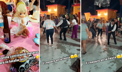 Mesero bailando en fiesta