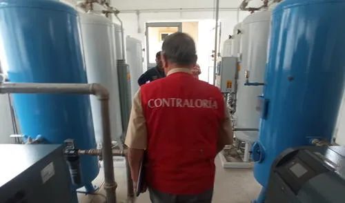 Contraloría visitó planta de oxígeno de nosocomio. Foto: Contraloría Contraloría