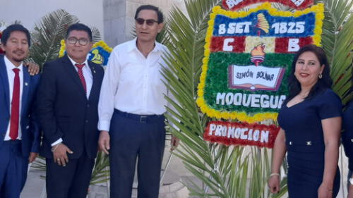 En su colegio. Vizcarra visitó el colegio Simón Bolívar de Moquegua, que celebró aniversario. En su colegio. Vizcarra visitó el colegio Simón Bolívar de Moquegua, que celebró aniversario.