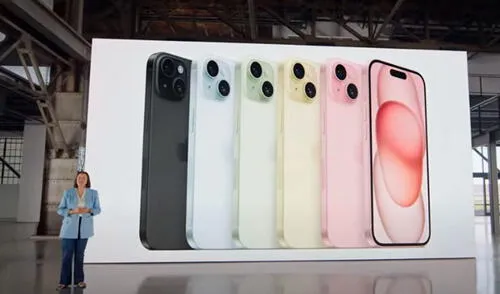 Colores del iPhone 15 y iPhone 15 Plus. Foto: Apple