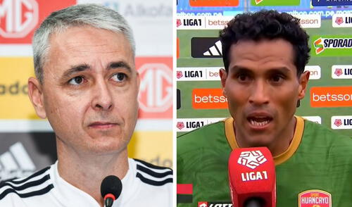 Tiago Nunes aseguró que no le faltó el respeto a Víctor Balta, como había señalado el jugador. Foto: composición LR/capturas de Liga 1 Max/Sporting Cristal Tiago Nunes, Víctor Balta