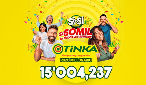El premio de La Tinka de hoy asciende a S/15.004.237. Foto: Intralot Tinka