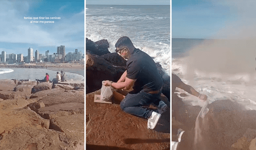 El video generó gran cantidad de comentarios. Foto: composición LR/ TikTok/@Fausballadares Cenizas de muerto en mar de Argentina