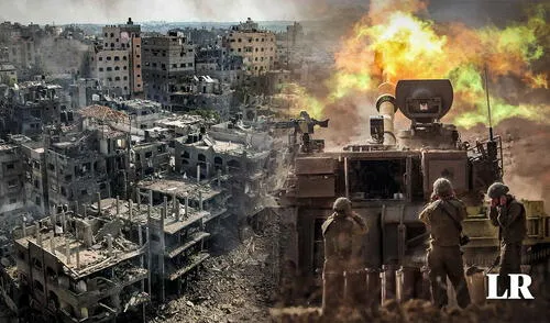 Destrucción y muerte es el saldo que dejan los recientes ataques entre las fuerzas israelíes y el movimiento Hamás. ¿Por qué se originó el conflicto? Foto: composición Fabrizio Oviedo para LR/Samar Abu Elouf/AFP Israel, Palestina, Gaza, Hámas