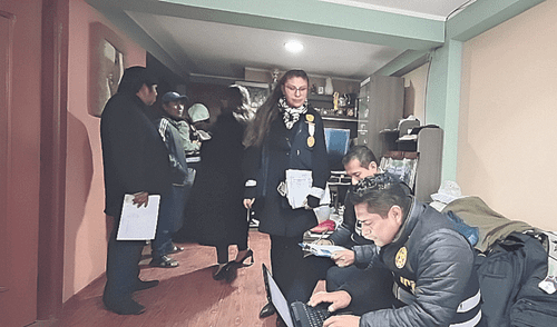 Intervención. Agentes PNP enviados desde Lima incursionaron en 17 inmuebles en Puno. Foto: difusión PNP