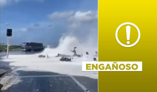 Uno de los videos que registró un fuerte oleaje ocurrió en un país asiático. Fuente: Twitter larepublica.pe