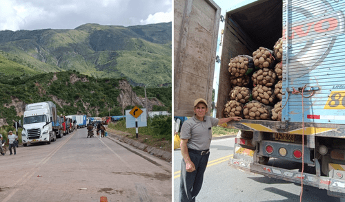 Se generó una gresca con los agentes de la Policía que custodian el puente. Foto: Luis Álvarez/La República Cusco