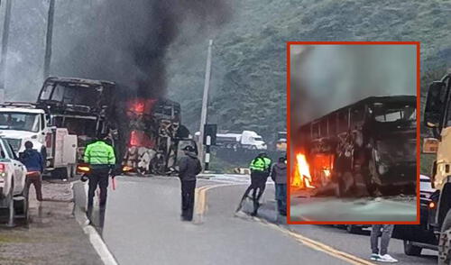Bus de la empresa GyM ardió y dejó pérdidas económicas para los pasajeros. Foto: composición LR/Difusión