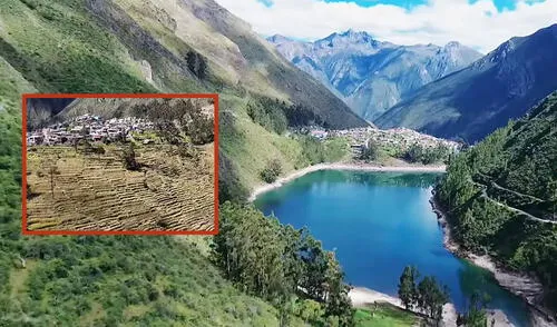 Cochapampa se muestra en medio de un hermoso pueblo enclavado en un picacho peruano. Foto: composición LR/Claudia Beltrán/YouTube/José Medrano