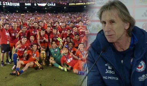 La selección chilena ganó 2 veces la Copa América de manera consecutivo, en el 2015 y 2016. Foto: composición GLR/selección chilena Ricardo Gareca, selección chilena