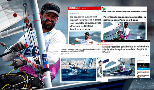 Stefano Peschiera logró un tercer puesto histórico en vela dinghy. Foto: composición LR/@juegosolimpicos Stefano Peschiera logró un tercer puesto histórico en vela Dinghy 7