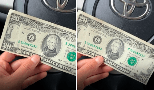 Un billete de 20 dólares puede valer hasta 55.000 dólares. Foto: @haussskitty/TikTok Billete de 20 dólares
