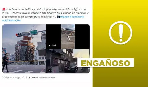 ¿Estas imágenes fueron capturadas tras el reciente terremoto de 7,1 en Japón? Foto: plantilla de La República /captura en X. ¿Estas imágenes fueron capturadas tras el reciente terremoto de 7,1 en Japón?