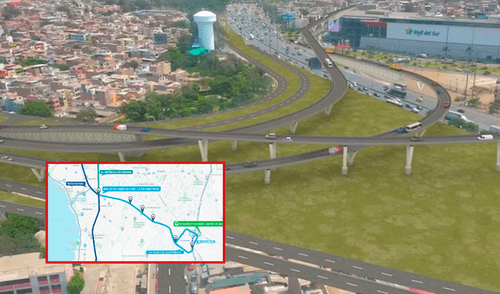 La vía mejorará el flujo vehicular y conectará Barranco, Surco y San Juan de Miraflores/Composición LR Vía Expresa Sur