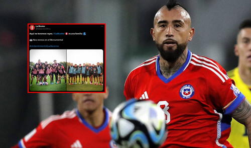 Arturo Vidal, quien vuelve tras más de un año a la selección chilena, podría enfrentar a Perú por las Eliminatorias 2026. Foto: composición LR/AFP/captura Selección peruana manda picante mensaje a Chile.