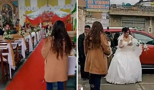 Video viral generó opiniones divididas. Foto: composición LR/ TikTok ¡No la esperaron! Novia llegó tarde a su matrimonio y sacerdote inició la ceremonia sin ella
