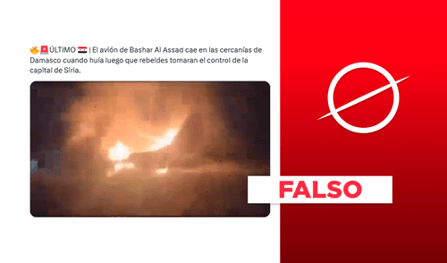 Avión estrellado no pertenecía a Bashar Al Assad, se trataba de un accidente aéreo en Siria