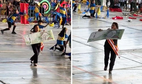 Clip viral generó opiniones divididas. Foto: composición LR/ TikTok Maestra imita a Dina Boluarte en concurso escolar y sorprende al ritmo de 'Don gato ron ron'