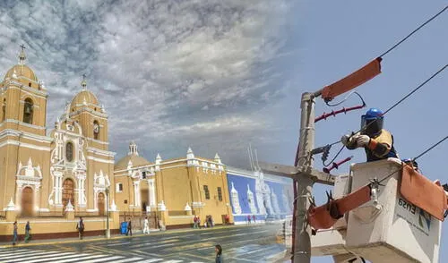 Cortes de luz afectarán a diversos distritos de Trujillo y La Libertad. Foto: composición LR/Claudia Beltrán/RPP Cortes de luz afectarán a diversos distritos de Trujillo y La Libertad.