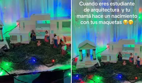 Madre usó maquetas de arquitectura para decorar su nacimiento y es furor en redes: “Residencial Nazaret”
