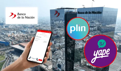 sede del banco de la nación y apps de billeteras digitales