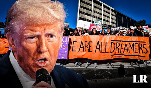 En una entrevista para NBC, Trump resaltó la intención de proteger a los 'Dreamers' en Estados Unidos. Foto: Composición LR Donald Trump y los Dreamers