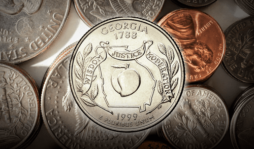 Moneda de 25 centavos de dólar de Georgia