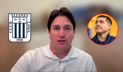 Bruno Marioni señaló que a la gestión de Riquelme en Boca Juniors le hace falta un título internacional. Foto: composición LR/captura de Bein Sports Bruno Marioni habló tras abrupta salida de Alianza Lima sobre Juan Román Riquelme