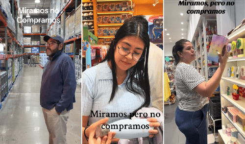 Este nuevo trend 'Miramos, pero no compramos' es usa por miles de usuarios de TikTok. Foto: composición LR/TikTok TikTok, tiktok, miramos pero no compramos, escuchamos pero no juzgamos, video viral, trend