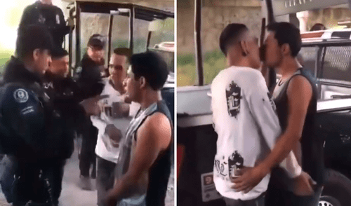 Las imágenes muestran a efectivos policiales golpeando a los detenidos. Foto: composición LR/X México