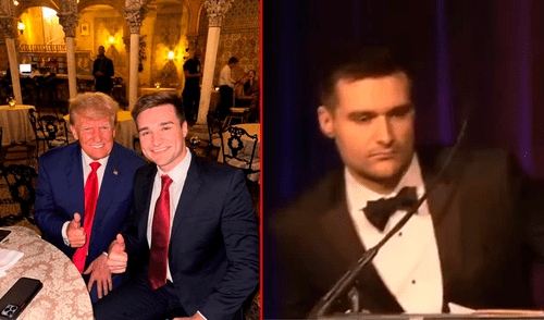 Bruesewitz se desplomó durante una conferencia en Nueva York. Según medios estadounidenses, el asesor de Trump se recupera lentamente. Foto: composición LR/People Alex Bruesewitz, donald trump, nueva york, estados unidos