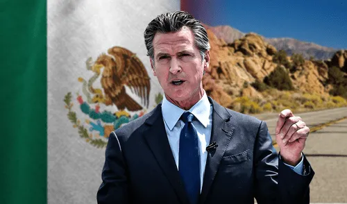 Gavin Newsom propone crear una carretera que uniría México y California. Foto: composición LR/difusión Gavin Newsom | California | México