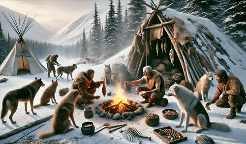 Los restos hallados en Alaska incluyen huesos de animales y restos de alimentos que indican una dieta compartida.