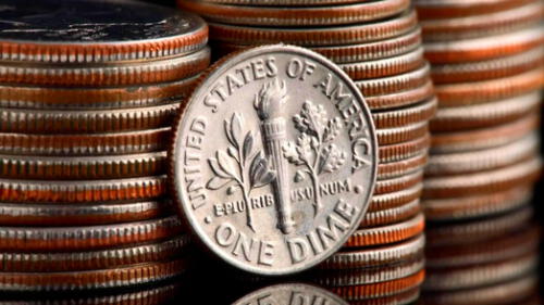 Las monedas adquieren un valor millonario en USA con el paso de los años. Foto: El Cronista. Moneda de 10 centavos que vale US$2.000, numismática en USA