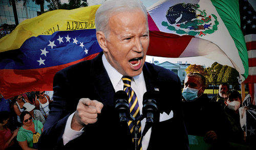 El Servicio de Inmigración y Control de Aduanas implementó medidas para ejectuar las deportaciones masivas de inmigrantes durante la administración de Joe Biden. Foto: composición LR/Reuters Joe Biden, inmigrantes, Estados Unidos, deportación masiva, América Latina, Título 42, latinos