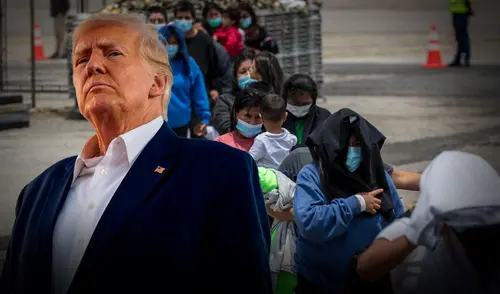 Cruce de inmigrantes con Trump