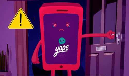 Yape triste y símbolo de alerta