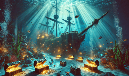 Desde el siglo XVI, las aguas portuguesas albergan alrededor de 8.620 naufragios acumulados: un verdadero museo de la historia del mar. Foto: Chat GPT IA. Desde el siglo XVI, las aguas portuguesas albergan alrededor de 8.620 naufragios acumulados: un verdadero museo de la historia del mar. Foto: Chat GPT IA.