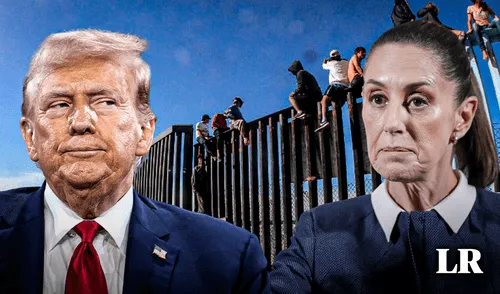 México se prepara ante posibles deportaciones masivas por nuevas políticas migratorias de Trump.Foto: Composición LR Trump, Sheinbaum