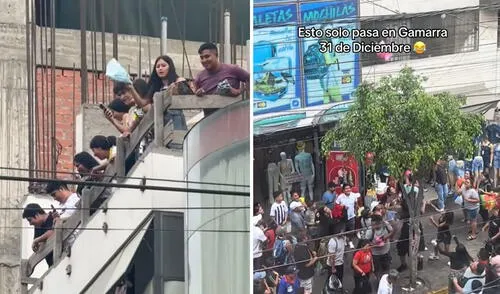 Comerciantes de Gamarra sorprenden al lanzar ropa desde los techos de las galerías: “Su mejor cábala”