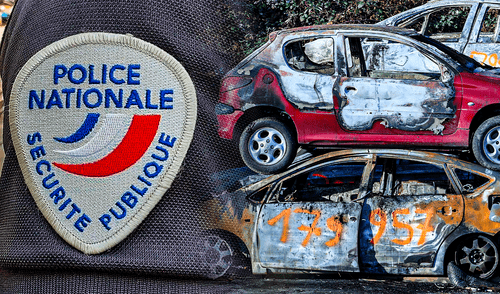 Las cifras de vandalismo durante la noche de Año Nuevo son alarmantes en Francia. Foto: Composición LR/AFP.