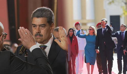Nicolás Maduro juramentó como presidente de Venezuela en una ceremonia adelantada y breve ante las críticas de ilegalidad y denuncias de fraude. Foto: composición LR / Agencia EFE / teleSur juramentacion | Maduro | Nicolás Maduro | Edmundo González | Dina Boluarte | UE |EEUU | Israel