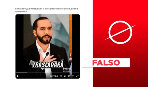 No existe información oficial sobre el supuesto vuelo a Venezuela de ambas autoridades, Newtral consultó con el movimiento de oposición desmienten dicho psicosocial. Foto: composición LR/captura de X Nayib Bukele y Edmundo González no viajan a Venezuela en el avión presidencial de El Salvador