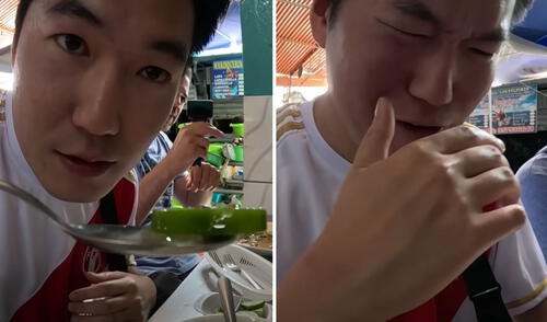 Coreano probó comida arequipeña, pero se comió una tajada de rocoto: “Más picante que el mexicano”