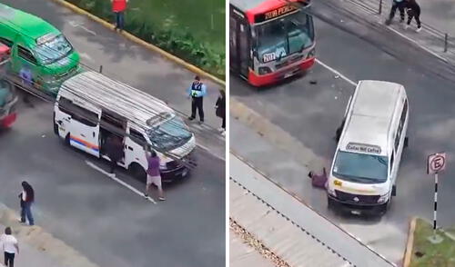 Hombre discute con chofer de combi y este lo embiste en Jesús María