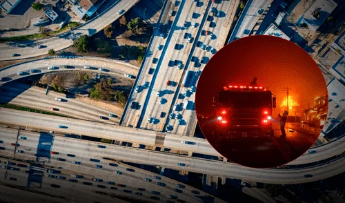 Autopistas cerradas en Los Ángeles, California.