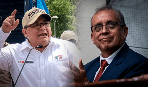 Juan José Santiváñez sí es responsable de colocar a Nicanor Boluarte en lista de más buscados. Foto: composición LR Juan jose santivañez y nicanor boluarte