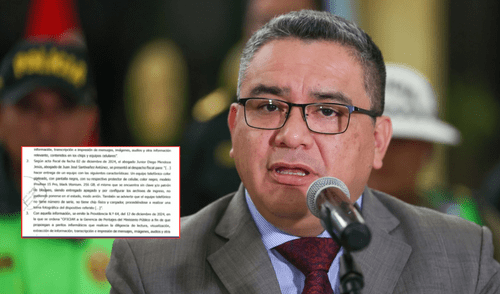 La Fiscalía realizó la solicitud luego de el ministro Santiváñez entregara su celular reseteado y sin chip.| Composición LR. La Fiscalía realizó la solicitud luego de el ministro Santiváñez entregara su celular reseteado y sin chip.